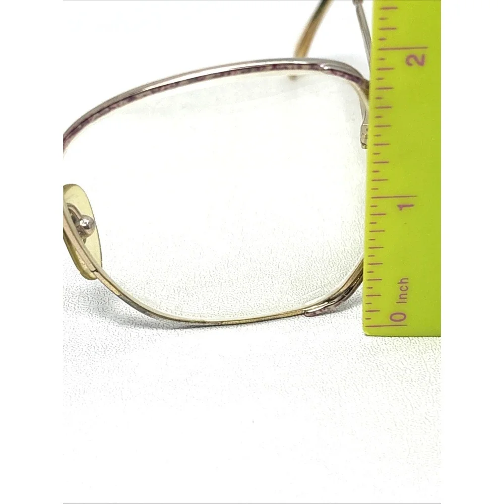 L'amy Carrie X709 Granny Eyeglasses 130mm Floral Gold Flex Hinge Frames Only